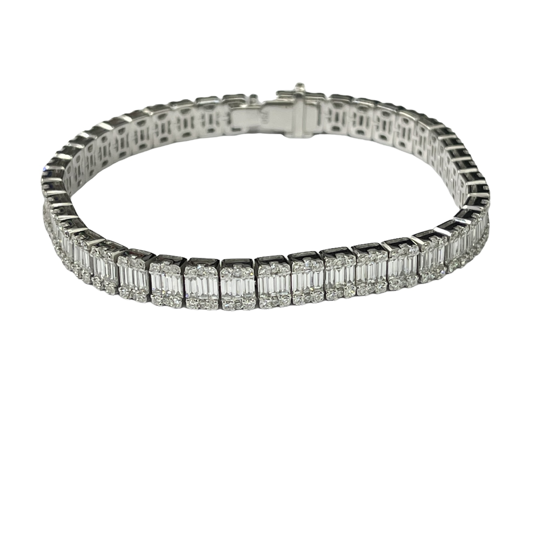 Rose Gold Plated Sterling Silver Tennis Bracelet - 7.25" With Round Cubic Zirconia Stones