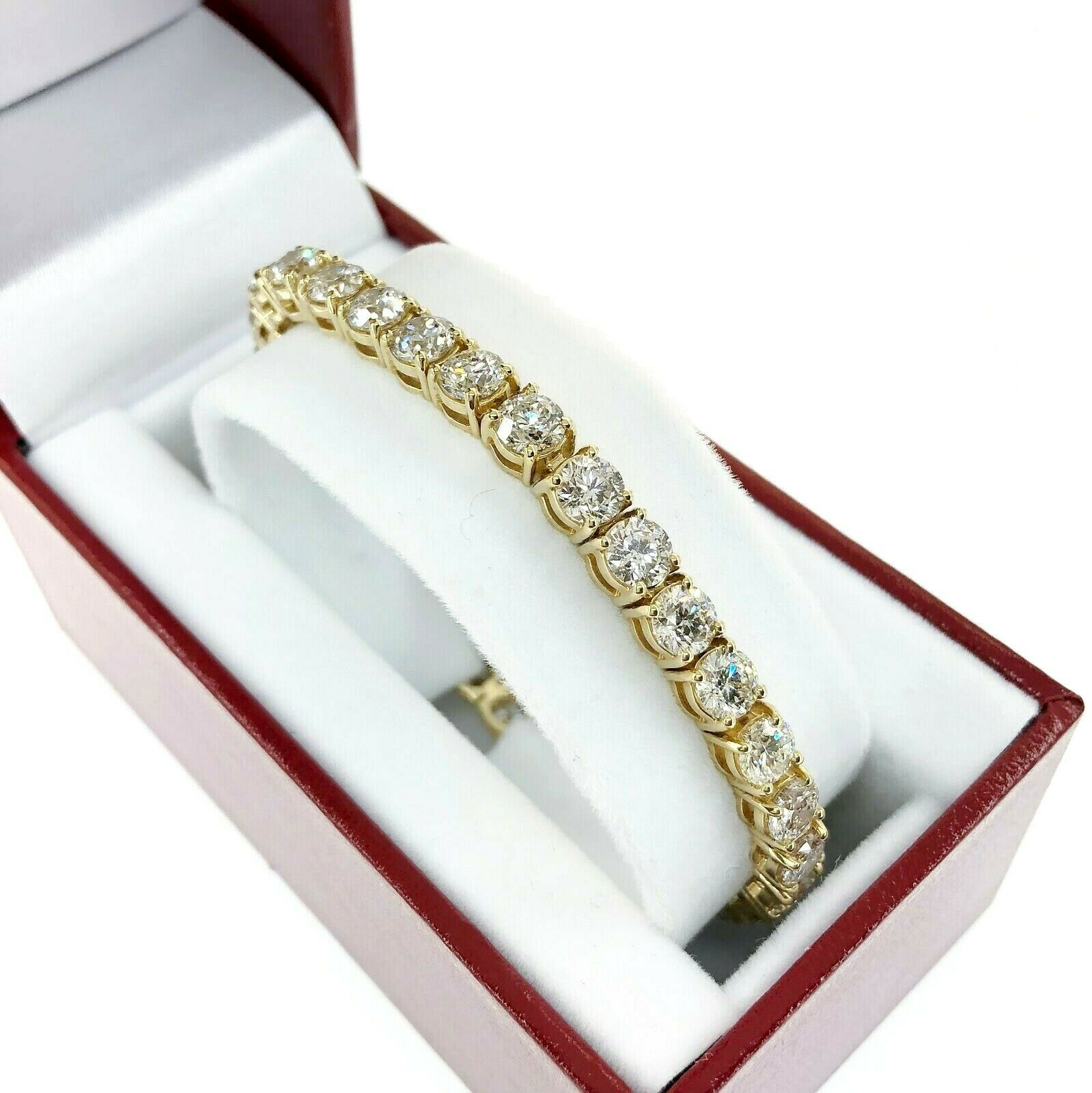 16.99 Carats t.w. Round Diamond Tennis Bracelet 14K Yellow Gold 1/2 ct