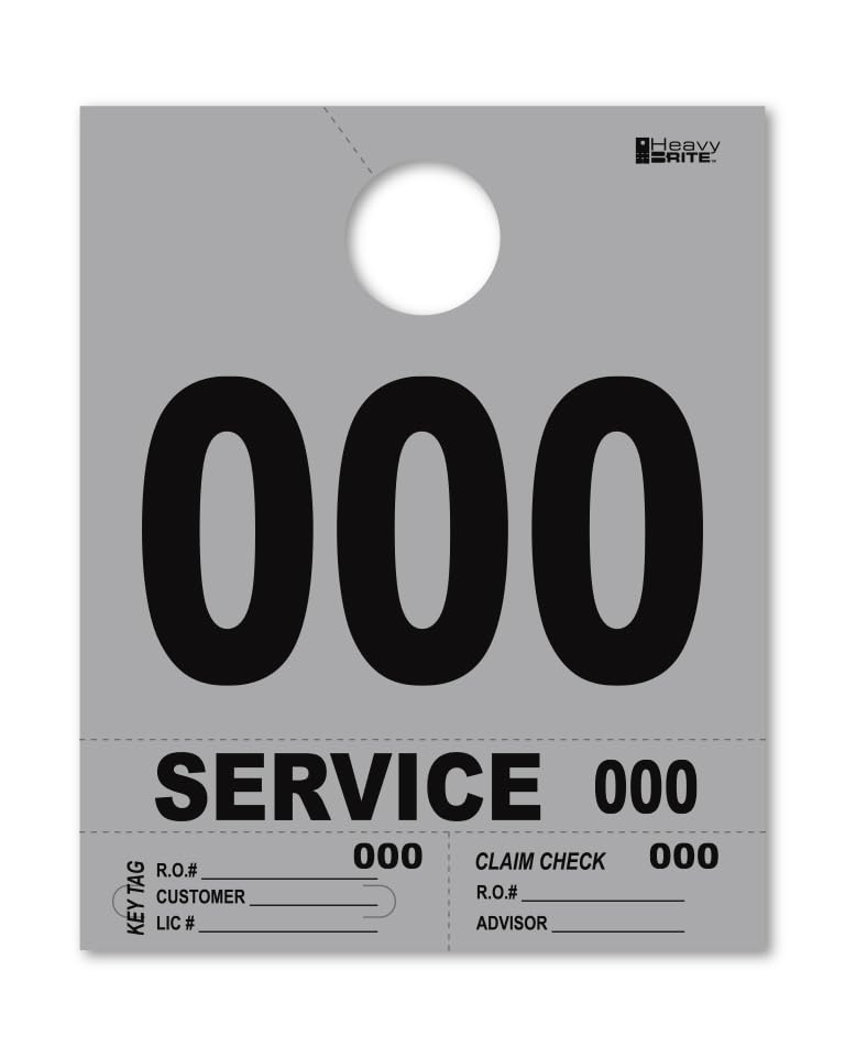 4 Part Heavy-Brite Service Dispatch Numbers – Gray Numbers Key Tags, Claim Check