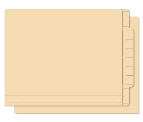 Plain File Right Extended Tab File Folders - Vibrant 14-Point Manila Stock Paper - Picture 2 of 5