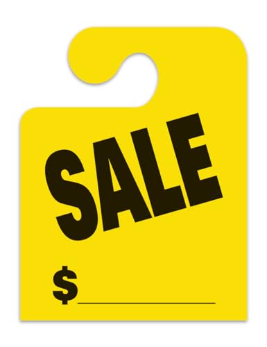 Jumbo Sale J-Hook Car Dealer Mirror Hang Tags - Large Rear View Mirror Tags - Picture 6 of 6