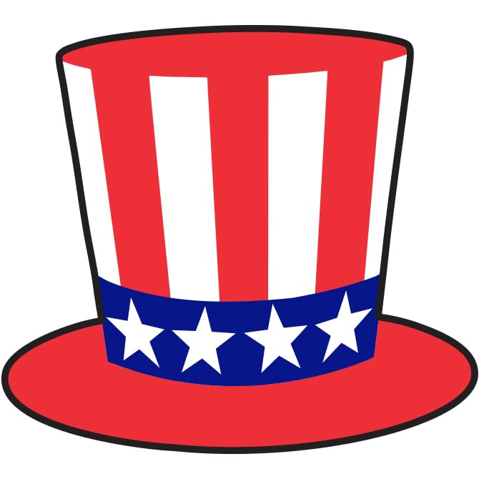 Patriotic Hat Window Stickers – 6.75″x7.5″ Vinyl Car Dealer Windshield Stickers