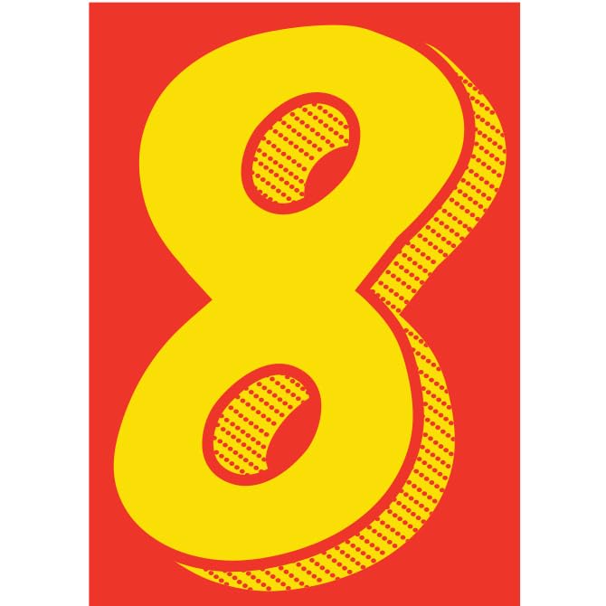 Adesivi Finestre Numero 7-1/2" Rosso Giallo - Adesivi Parabrezza Vinile Rivenditore Auto - Foto 10 di 12