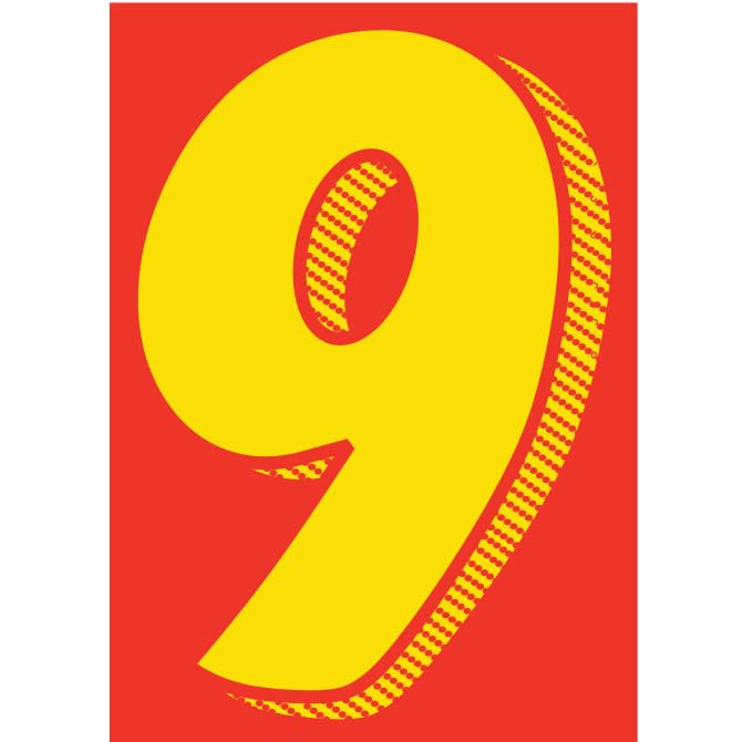 Adesivi Finestre Numero 7-1/2" Rosso Giallo - Adesivi Parabrezza Vinile Rivenditore Auto - Foto 11 di 12