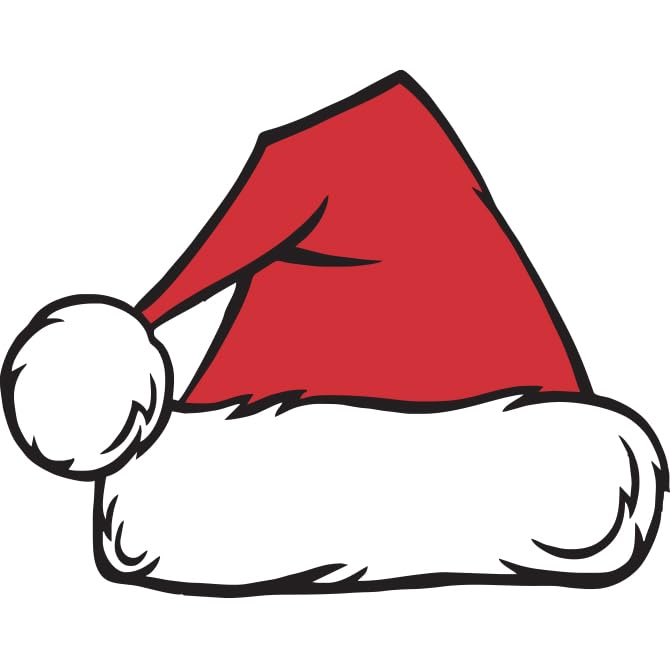 Santa Hat Window Stickers – 8-1/2&Prime; x 6-3/4&Prime; Vinyl Car Dealer Windshield Stickers