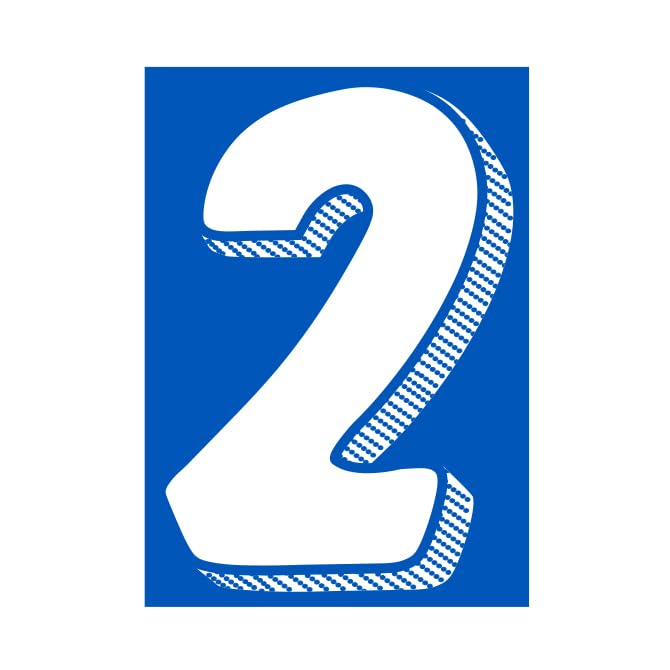 White Blue 7-1/2" Number Window Stickers - Vinyl Car Dealer Windshield Sticker - Picture 4 of 12