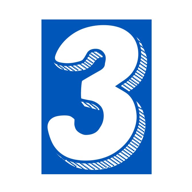 White Blue 7-1/2" Number Window Stickers - Vinyl Car Dealer Windshield Sticker - Picture 5 of 12