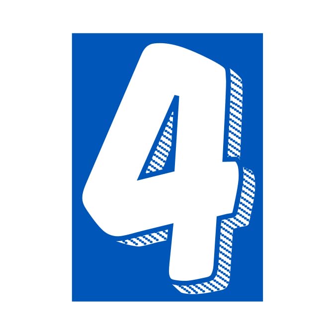 White Blue 7-1/2" Number Window Stickers - Vinyl Car Dealer Windshield Sticker - Picture 6 of 12