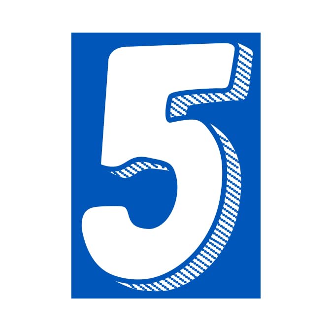 White Blue 7-1/2" Number Window Stickers - Vinyl Car Dealer Windshield Sticker - Picture 7 of 12