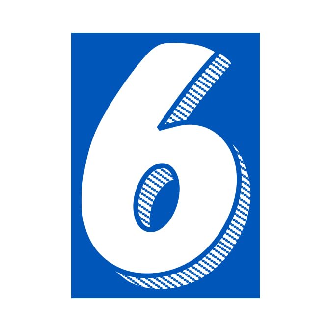 White Blue 7-1/2" Number Window Stickers - Vinyl Car Dealer Windshield Sticker - Picture 8 of 12