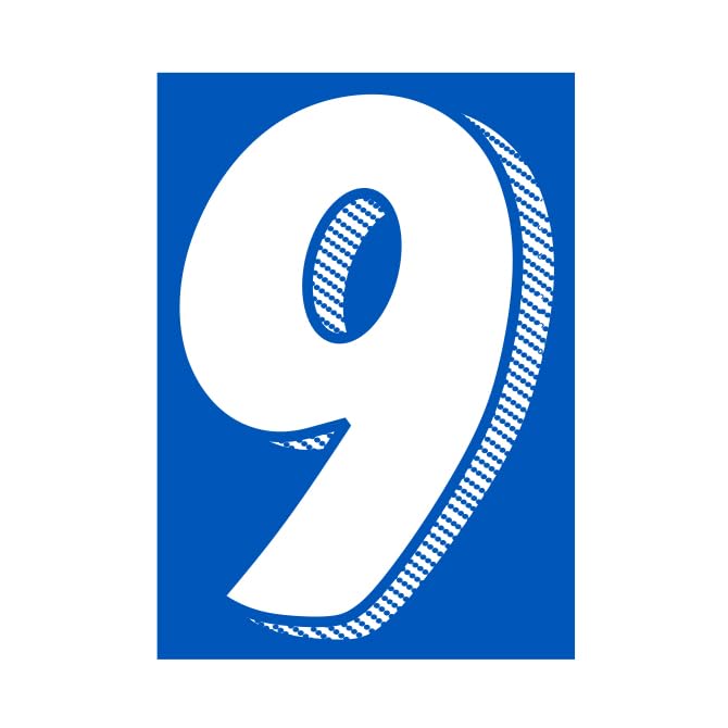 White Blue 7-1/2" Number Window Stickers - Vinyl Car Dealer Windshield Sticker - Picture 11 of 12