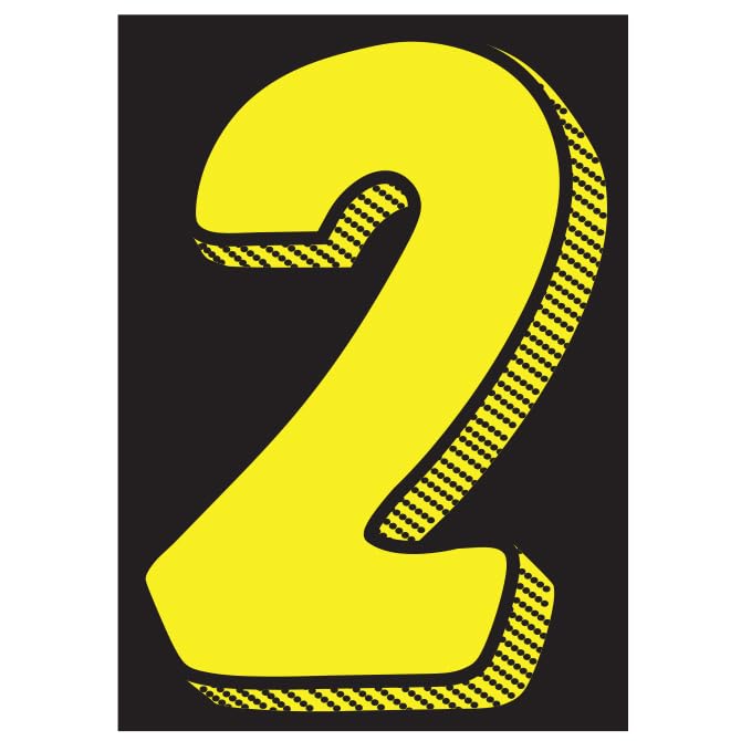 Yellow Black 7-1/2" Number Window Stickers - Vinyl Car Dealer Windshield Sticker - Picture 4 of 12