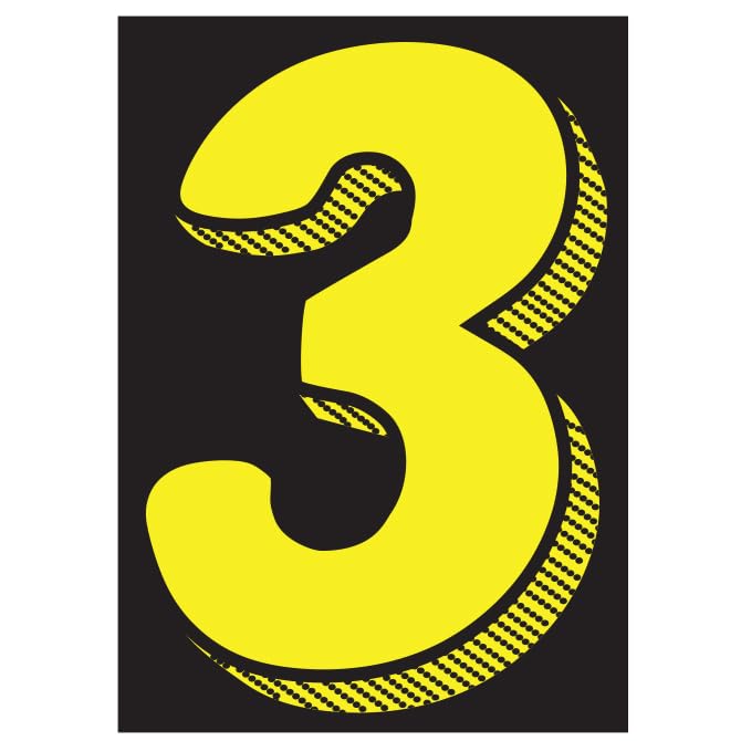 Yellow Black 7-1/2" Number Window Stickers - Vinyl Car Dealer Windshield Sticker - Picture 5 of 12