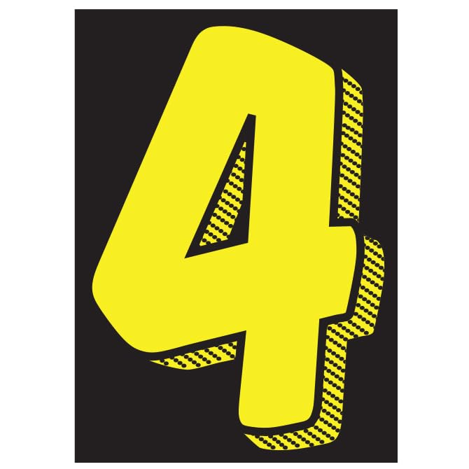 Yellow Black 7-1/2" Number Window Stickers - Vinyl Car Dealer Windshield Sticker - Picture 6 of 12