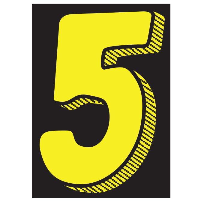 Yellow Black 7-1/2" Number Window Stickers - Vinyl Car Dealer Windshield Sticker - Picture 7 of 12