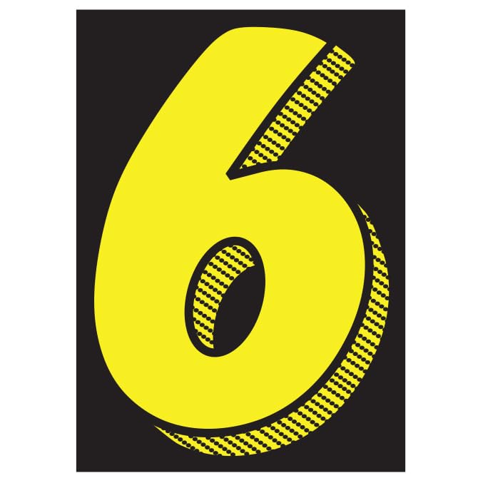 Yellow Black 7-1/2" Number Window Stickers - Vinyl Car Dealer Windshield Sticker - Picture 8 of 12