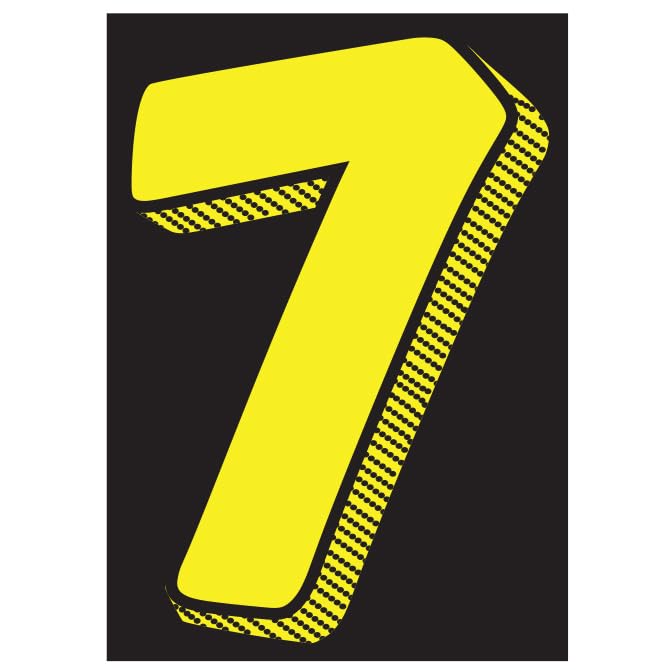 Yellow Black 7-1/2" Number Window Stickers - Vinyl Car Dealer Windshield Sticker - Picture 9 of 12