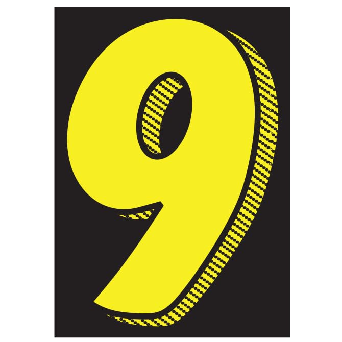 Yellow Black 7-1/2" Number Window Stickers - Vinyl Car Dealer Windshield Sticker - Picture 11 of 12