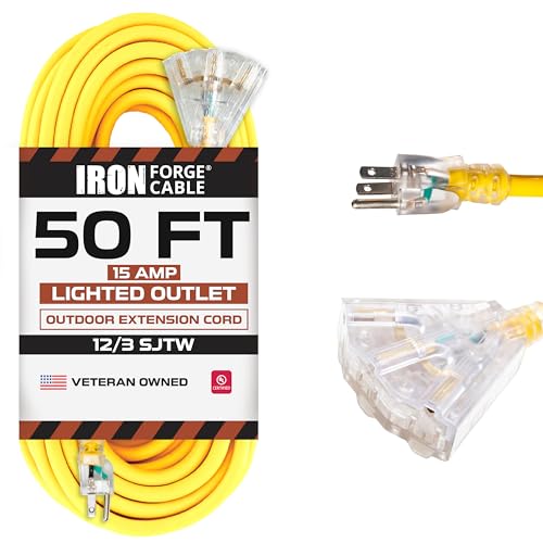 Cable de extensión exterior iluminado de 15 pies con 3 tomas de corriente eléctricas - Imagen 2 de 58