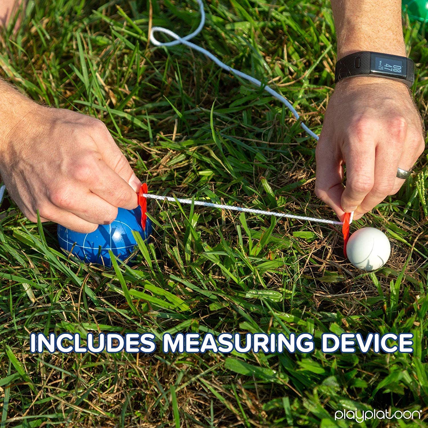 Play Platoon Bocce Ball Set with 8 Premium Resin Bocce Balls, Pallino