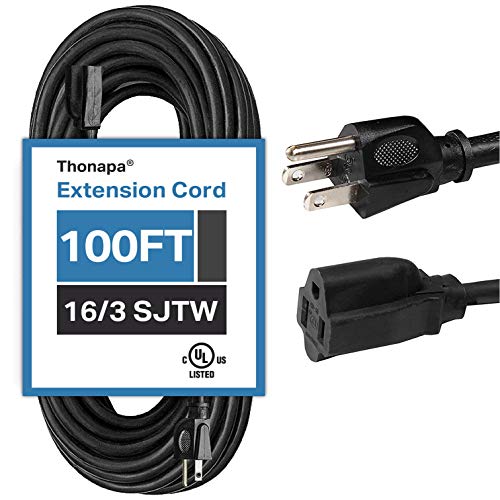 Thonapa 15 Ft Extension Cord with 3 Electrical Power Outlets 16/3 Durable White Cable Thonapa 15 Ft Extension Cord with 3 Electrical Power Outlets 16/3 Durable White Cable