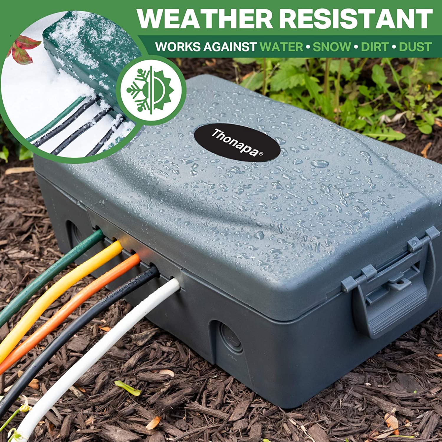 Waterproof Extension Cord Connection Box Gray Weatherproof Outdoor