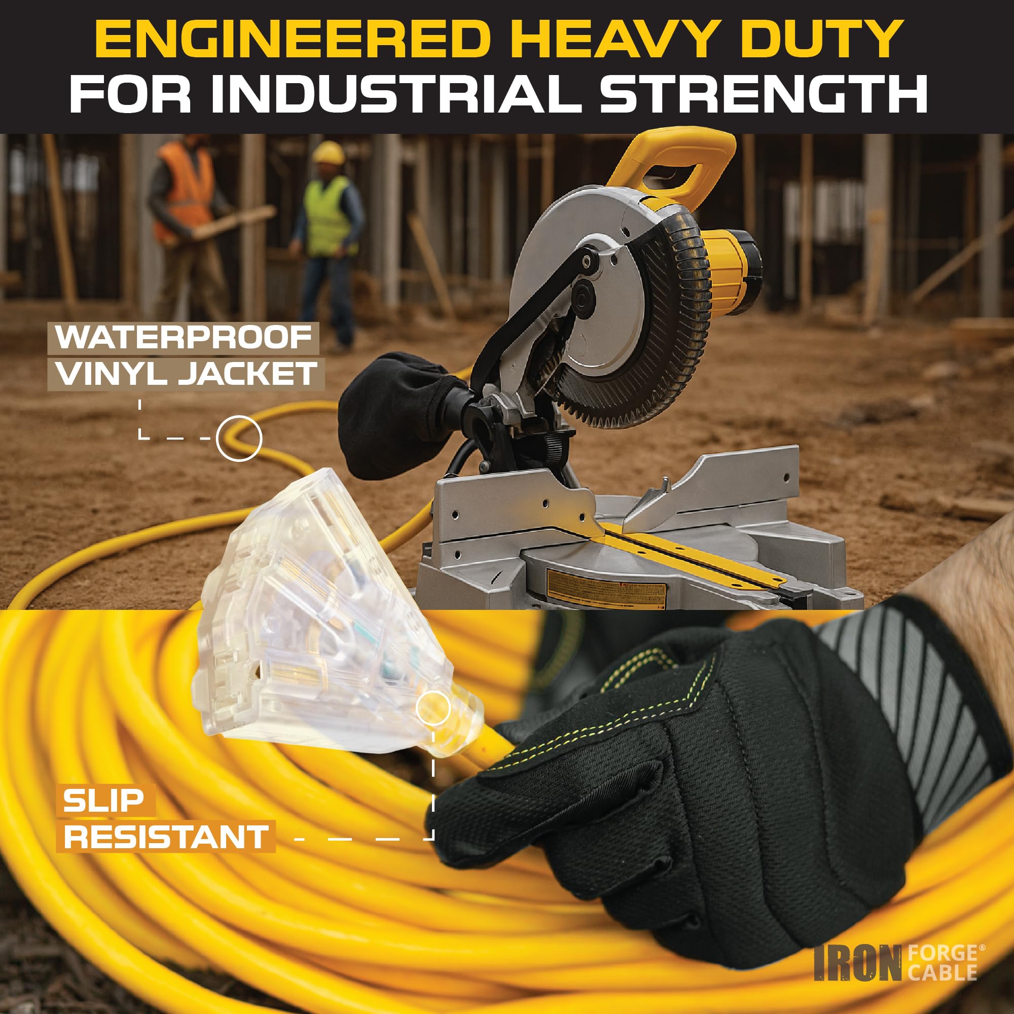 Beleuchtetes Außen-Verlängerungskabel mit 3 Steckdosen - 25 50 75 100 Fuß - Bild 19 von 27