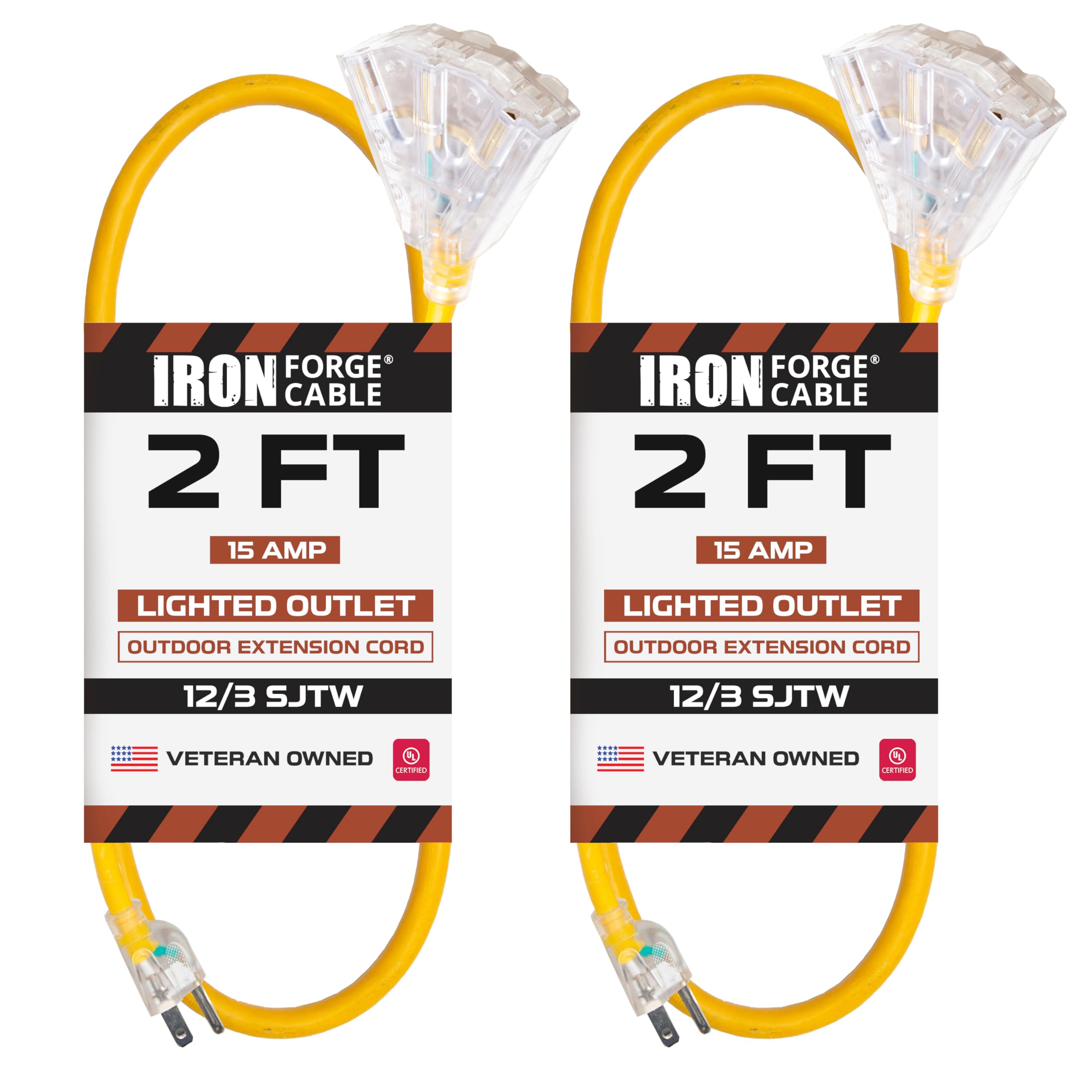 Cable de extensión exterior iluminado de 15 pies con 3 tomas de corriente eléctricas - Imagen 34 de 58