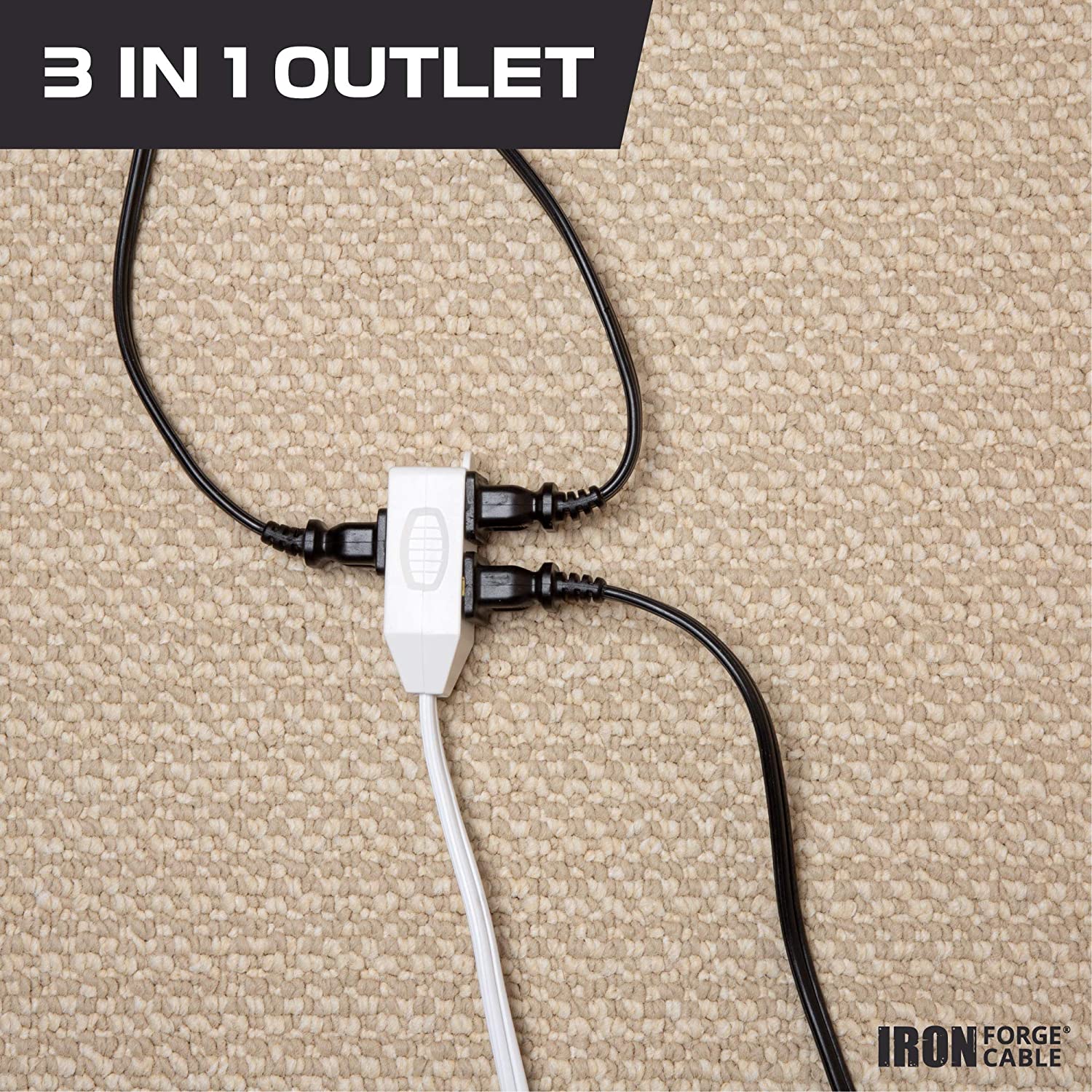 25 Ft White Extension Cord 2 Pack 16/2 Durable Electrical Cable eBay