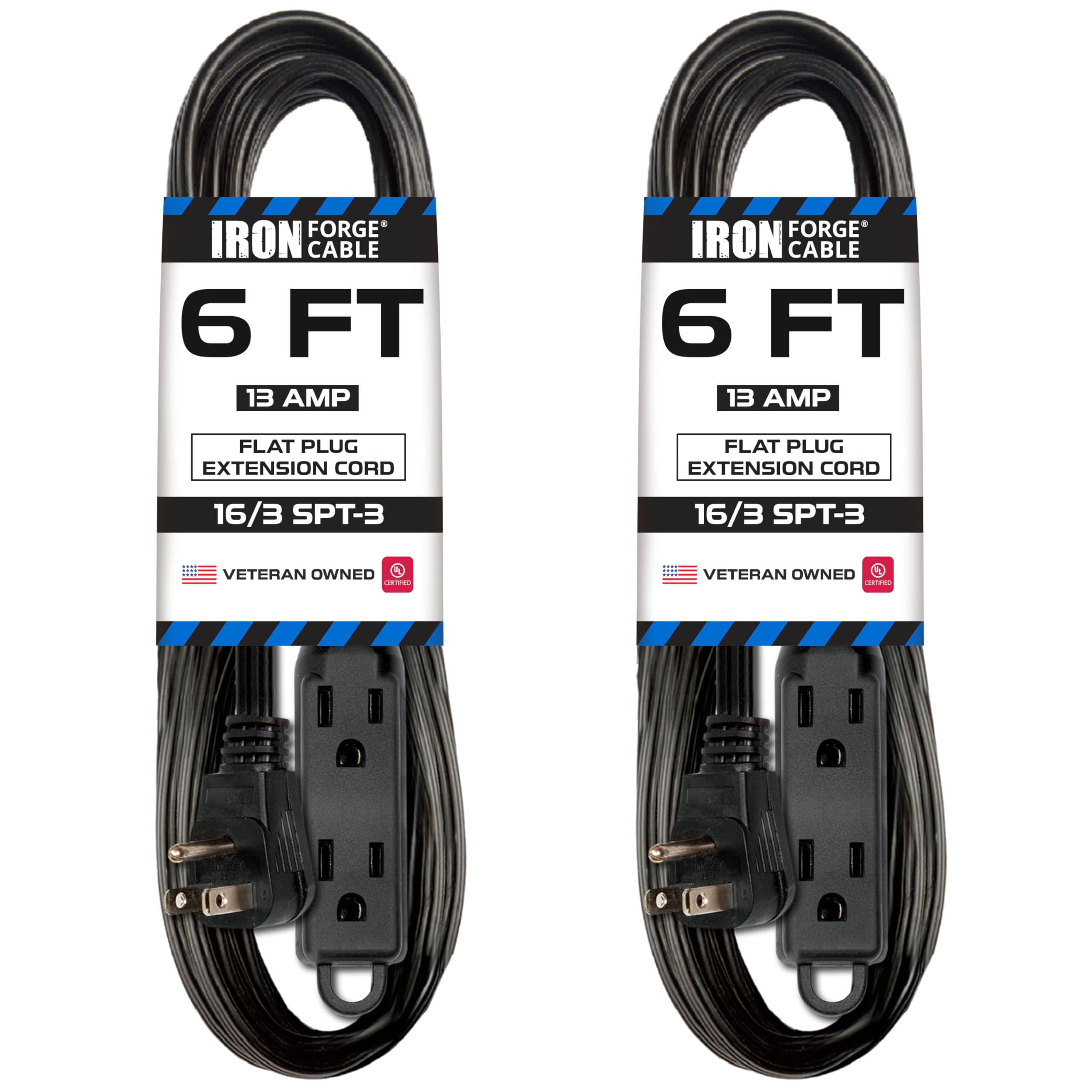 Cable de extensión con bloque de 3 salidas calibre 16 negro - 3, 6, 8, 10, 15 o 25 pies - Imagen 21 de 64
