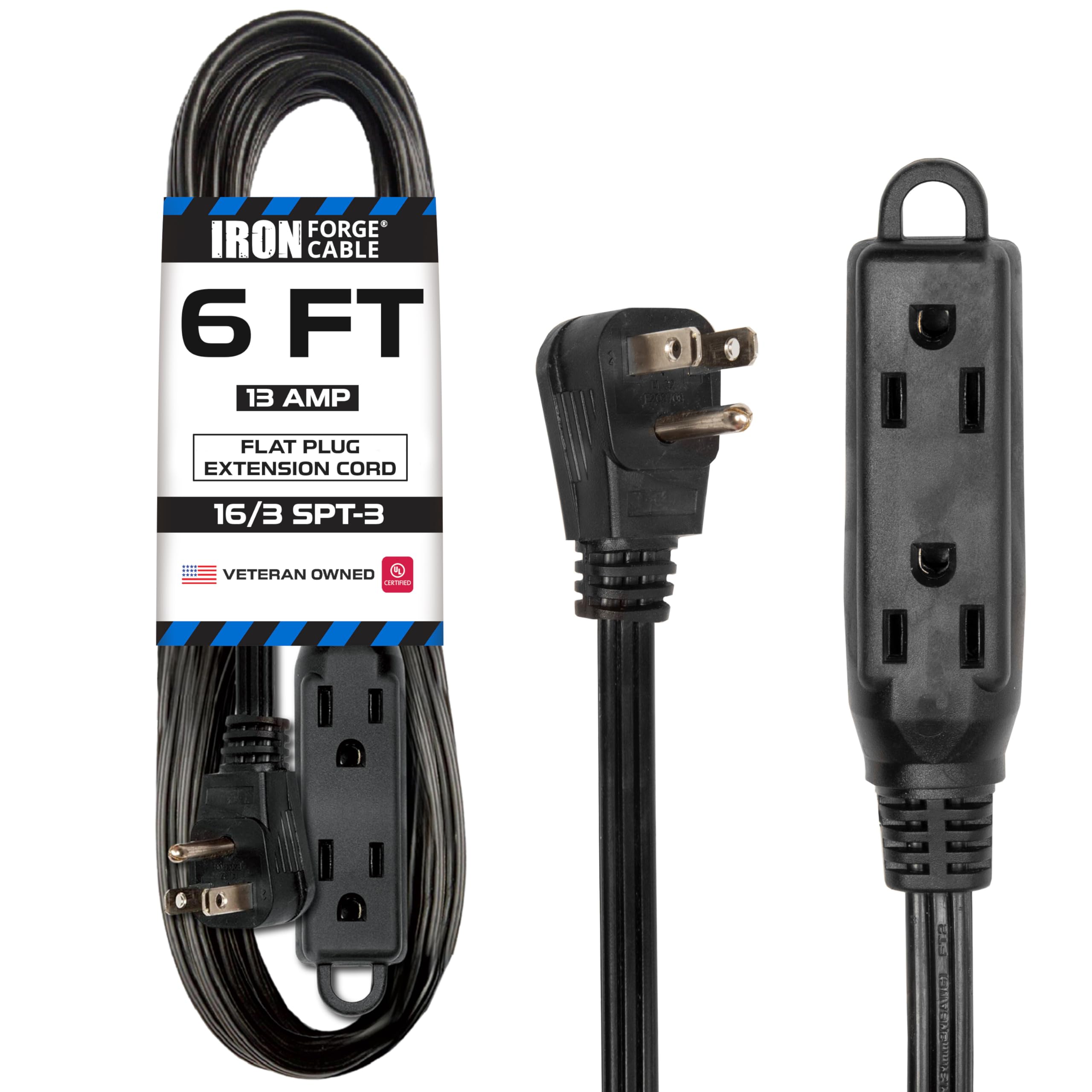 Cable de extensión con bloque de 3 salidas calibre 16 negro - 3, 6, 8, 10, 15 o 25 pies - Imagen 14 de 64