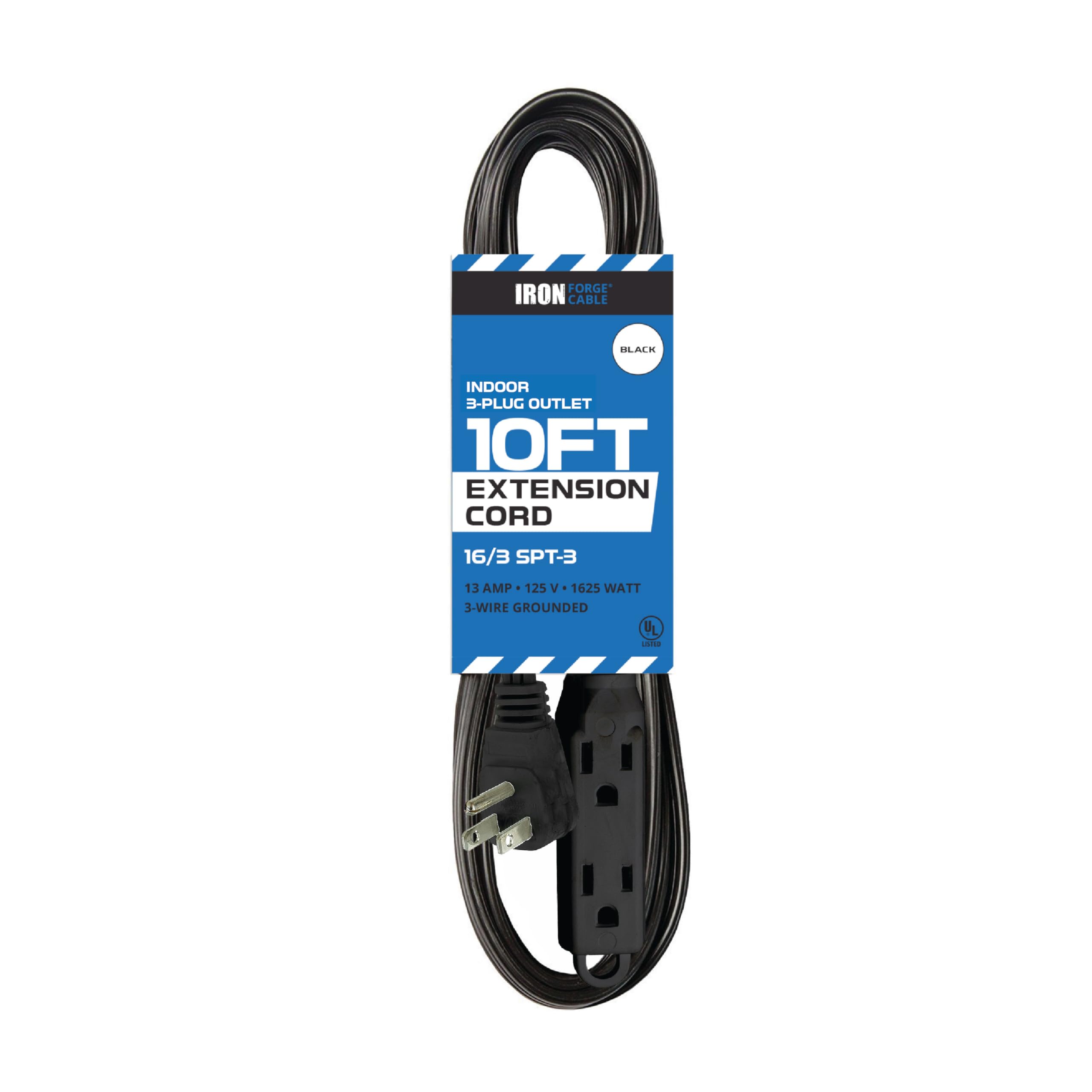 Cable de extensión con bloque de 3 salidas calibre 16 negro - 3, 6, 8, 10, 15 o 25 pies - Imagen 39 de 64