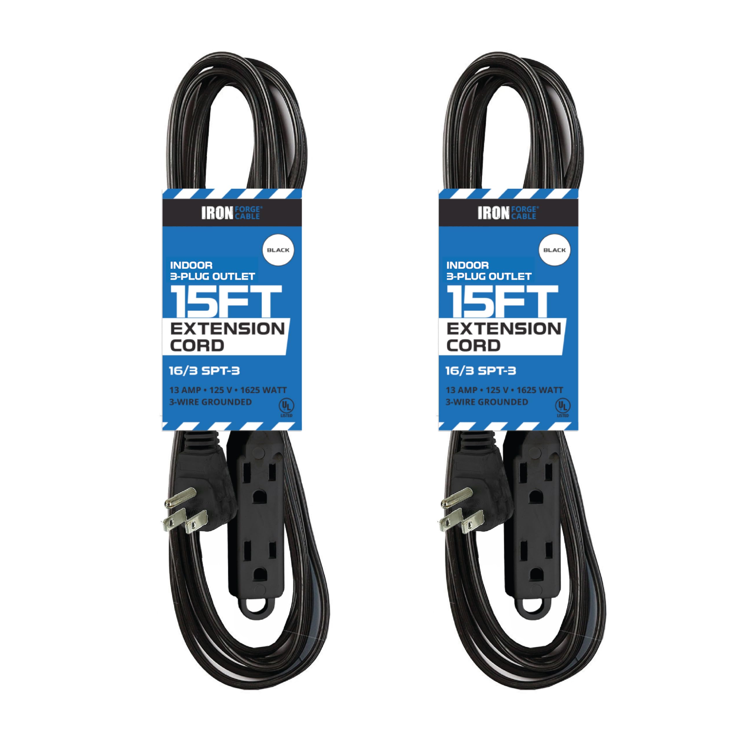 Cable de extensión con bloque de 3 salidas calibre 16 negro - 3, 6, 8, 10, 15 o 25 pies - Imagen 52 de 64