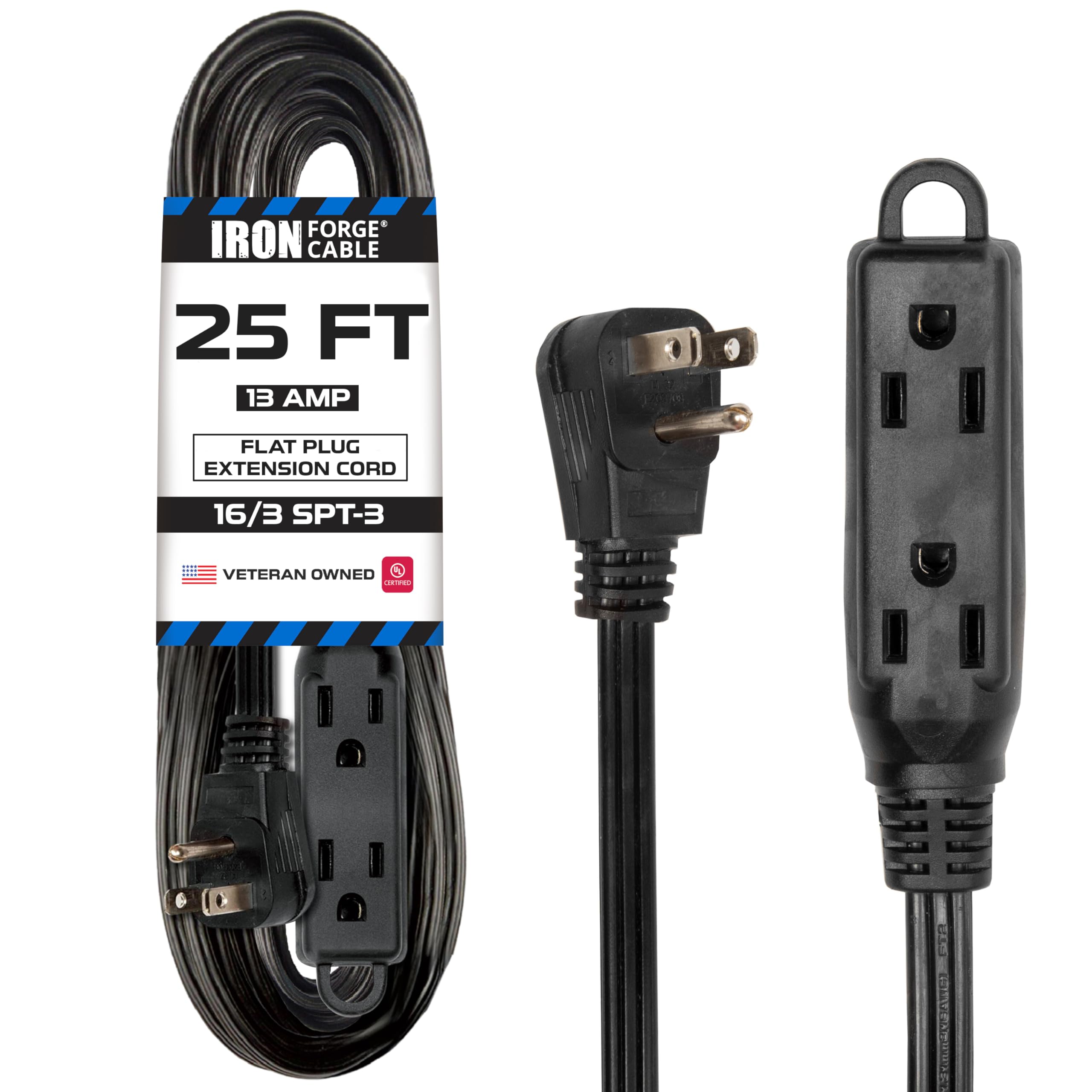 Cable de extensión con bloque de 3 salidas calibre 16 negro - 3, 6, 8, 10, 15 o 25 pies - Imagen 59 de 64