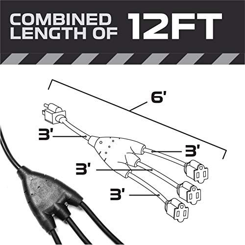 1 bis 3 Verlängerungskabel Splitter - Power Squid Outdoor Steckdose Stecker Splitter Kabel - Bild 8 von 35