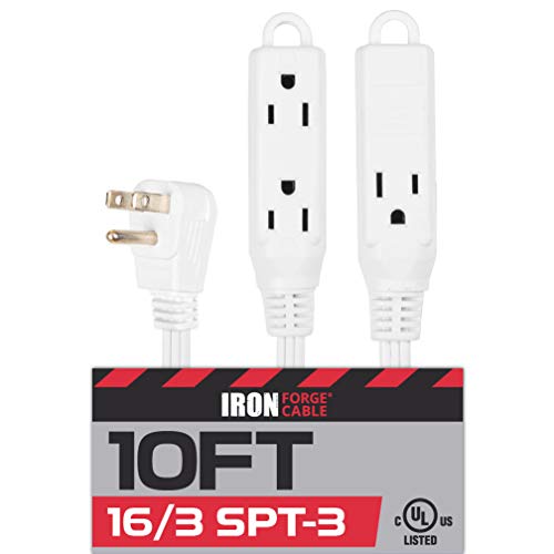 16/3 White Extension Cords with 3 Electrical Power Outlet 3 6 8 10 15 25 foot