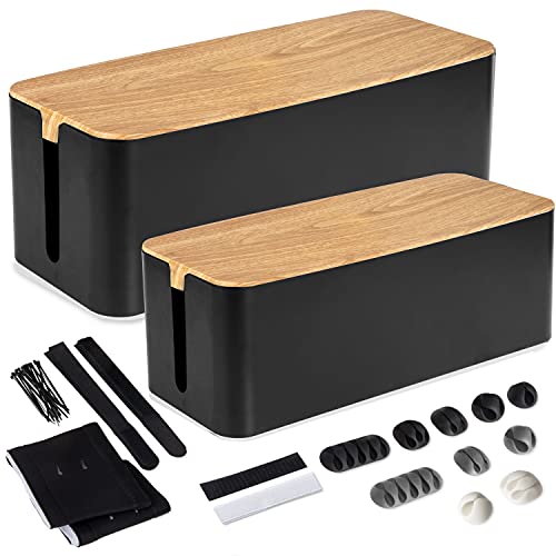Cable Management Box, 2 Pack -Black/White Cord Organizer and Hider for Wires - Bild 3 von 5