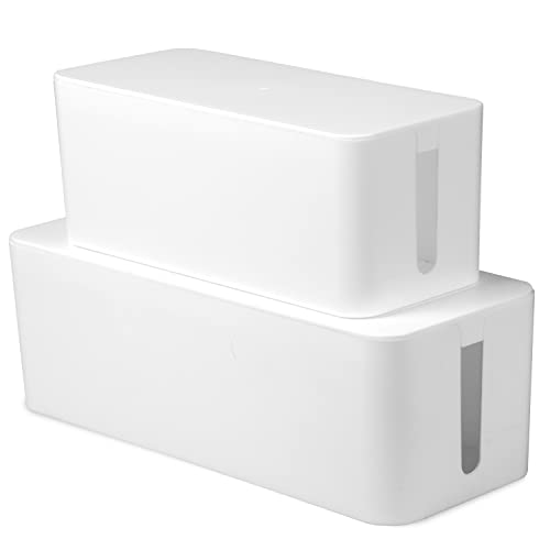 Cable Management Box, 2 Pack -Black/White Cord Organizer and Hider for Wires - Bild 5 von 5