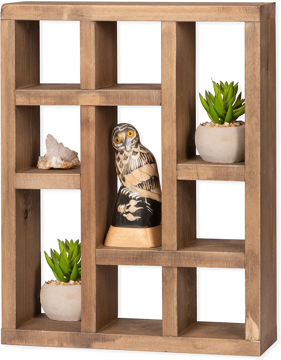 Ilyapa Knick Knack Shelf, Barnwood Wall Mount or Freestanding