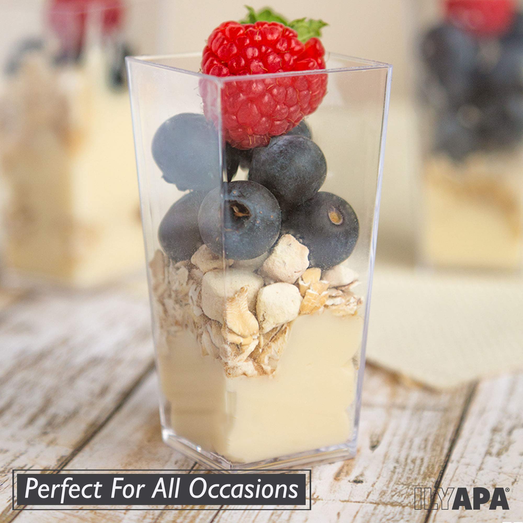 Plastic Dessert Cups with Spoons in Multiple Quantities - Mini Dessert Shooters