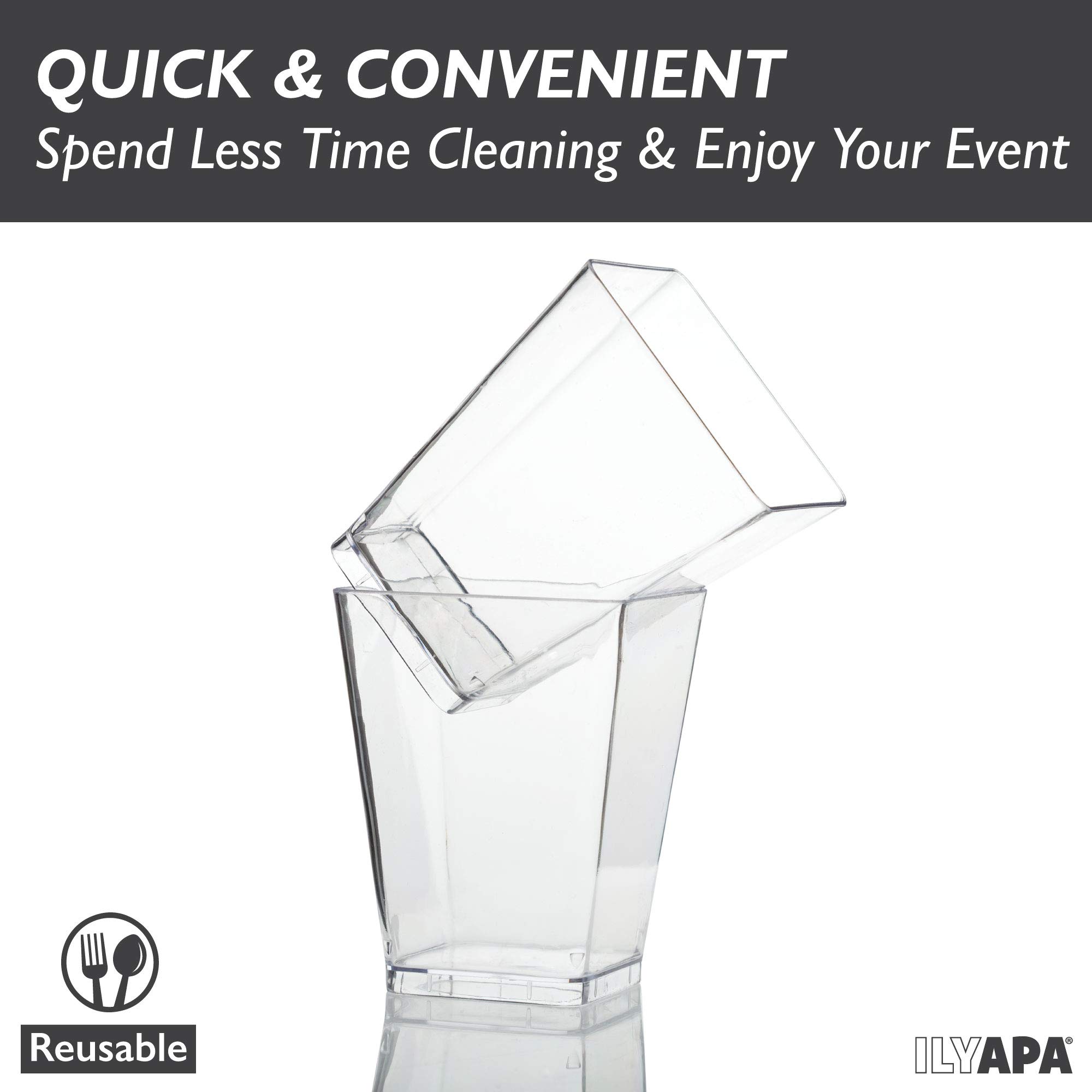 5 oz Small Plastic Dessert Cups with Spoons - 20 or 40 Dessert Shooters