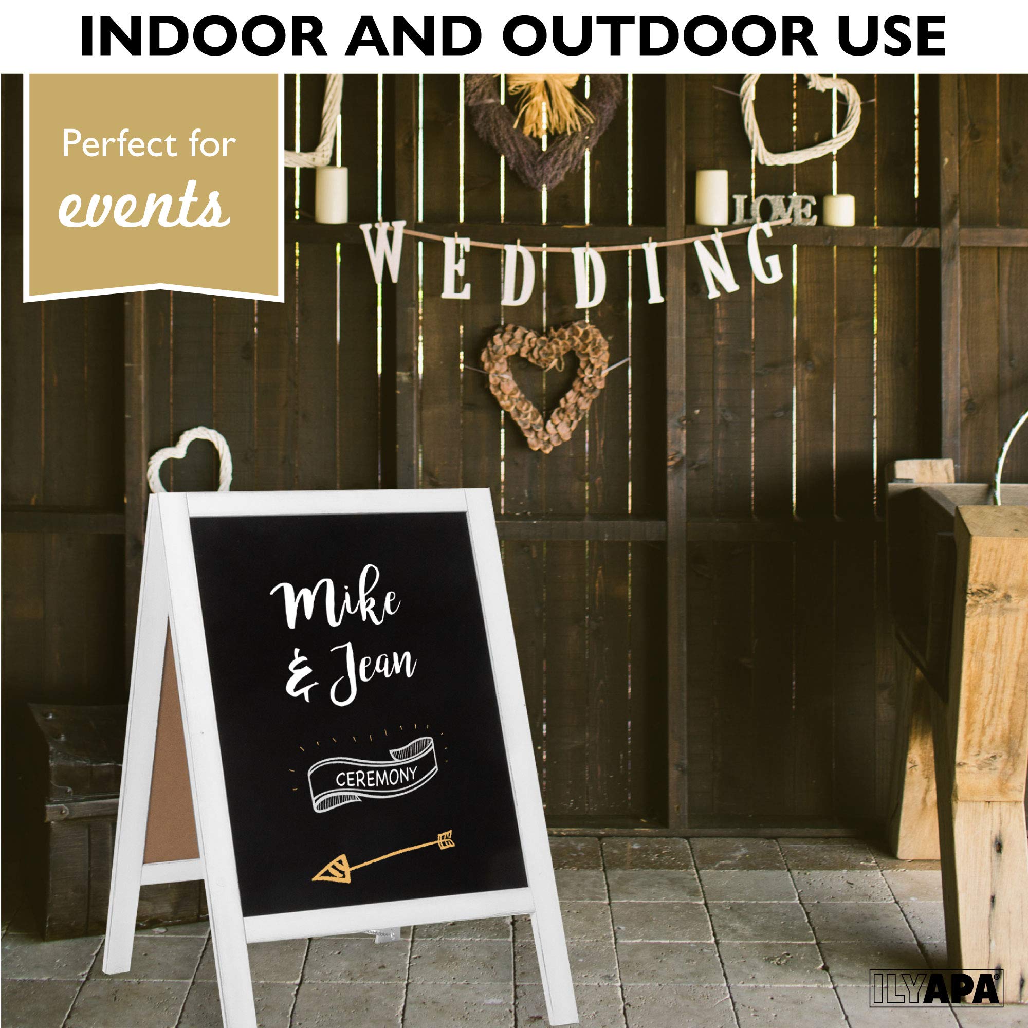 Sidewalk Chalkboard Sign with Chalk & Eraser for Menu Different Color and Size