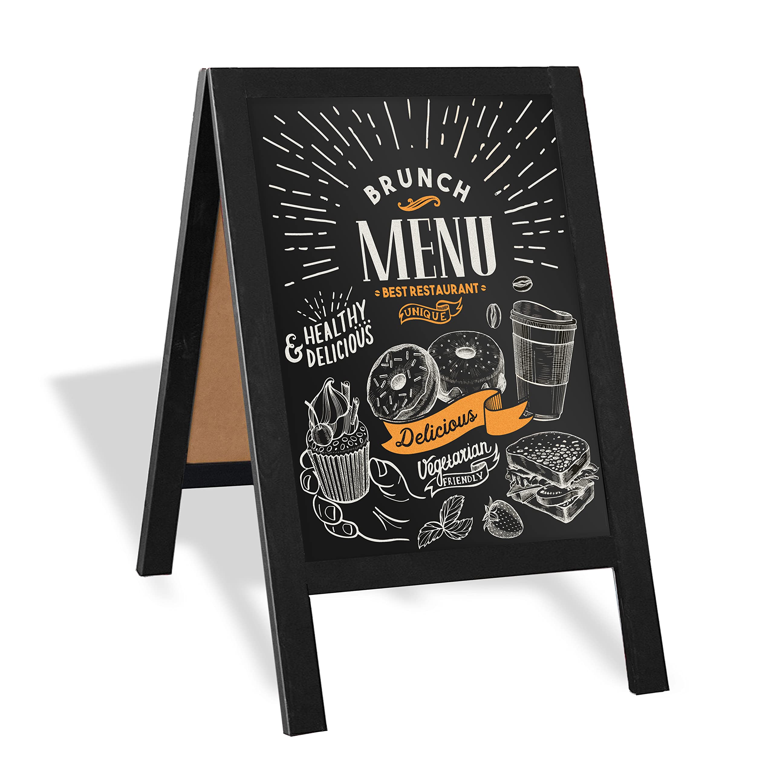 Sidewalk Chalkboard Sign with Chalk & Eraser for Menu Different Color and Size