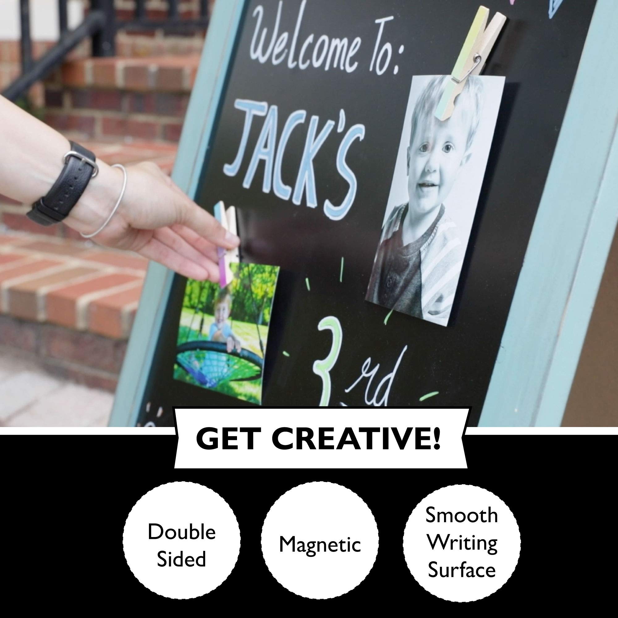 Sidewalk Chalkboard Sign with Chalk & Eraser for Menu Different Color and Size