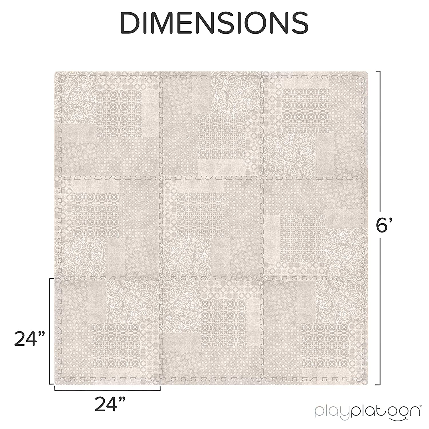 Non-Toxic Extra-Thick 9 Piece Childrens Play Mat - 72 x 72 inch Comfortable Cush - Picture 13 of 17