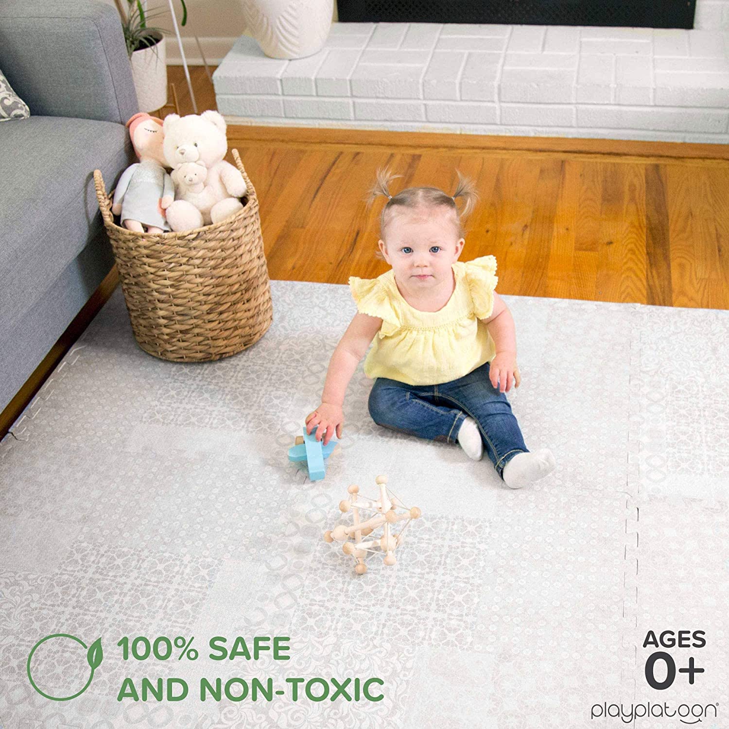 Non-Toxic Extra-Thick 9 Piece Childrens Play Mat - 72 x 72 inch Comfortable Cush - Picture 17 of 17