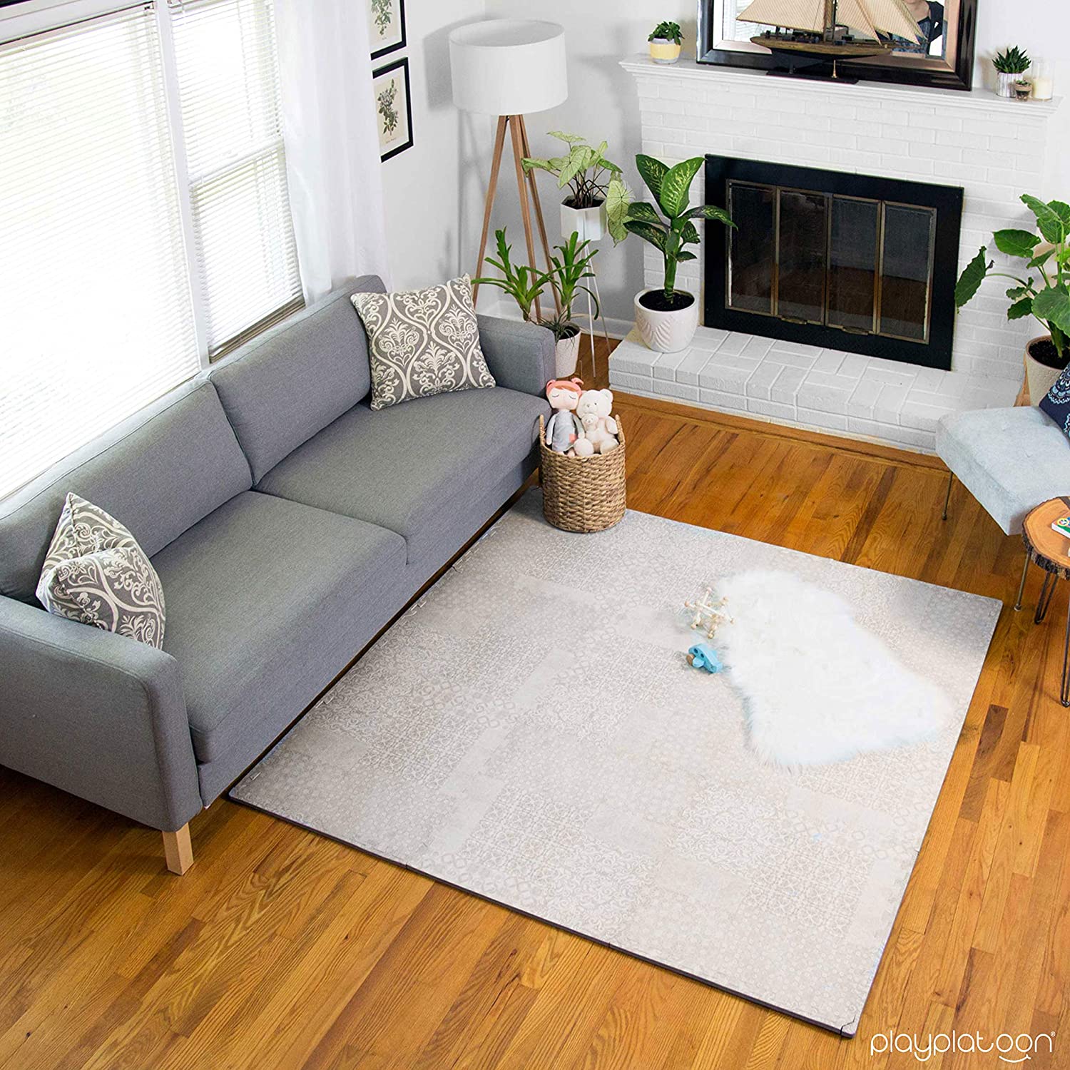 Non-Toxic Extra-Thick 9 Piece Childrens Play Mat - 72 x 72 inch Comfortable Cush - Picture 15 of 17