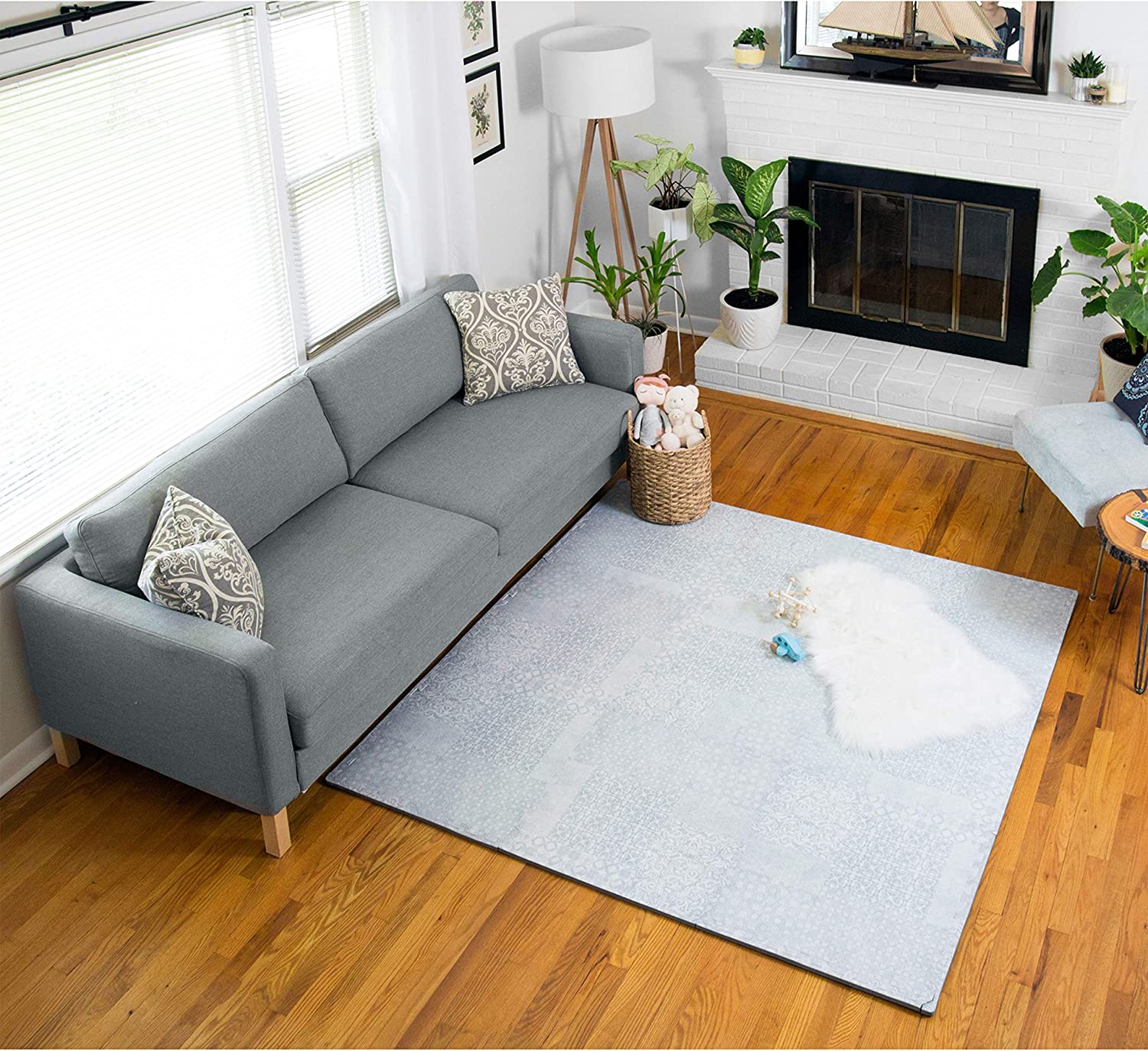Non-Toxic Extra-Thick 9 Piece Childrens Play Mat - 72 x 72 inch Comfortable Cush - Picture 9 of 17