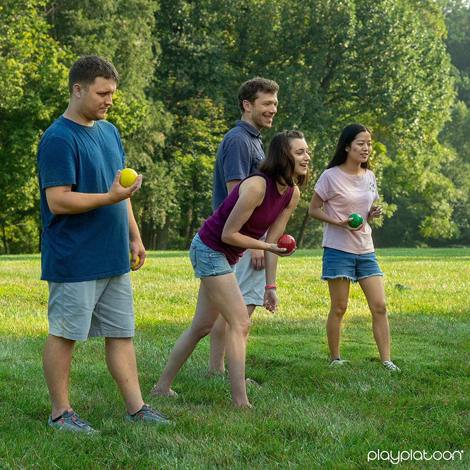 Bocce Ball Set Regulation Size with 8 Premium Resin Bocce Balls