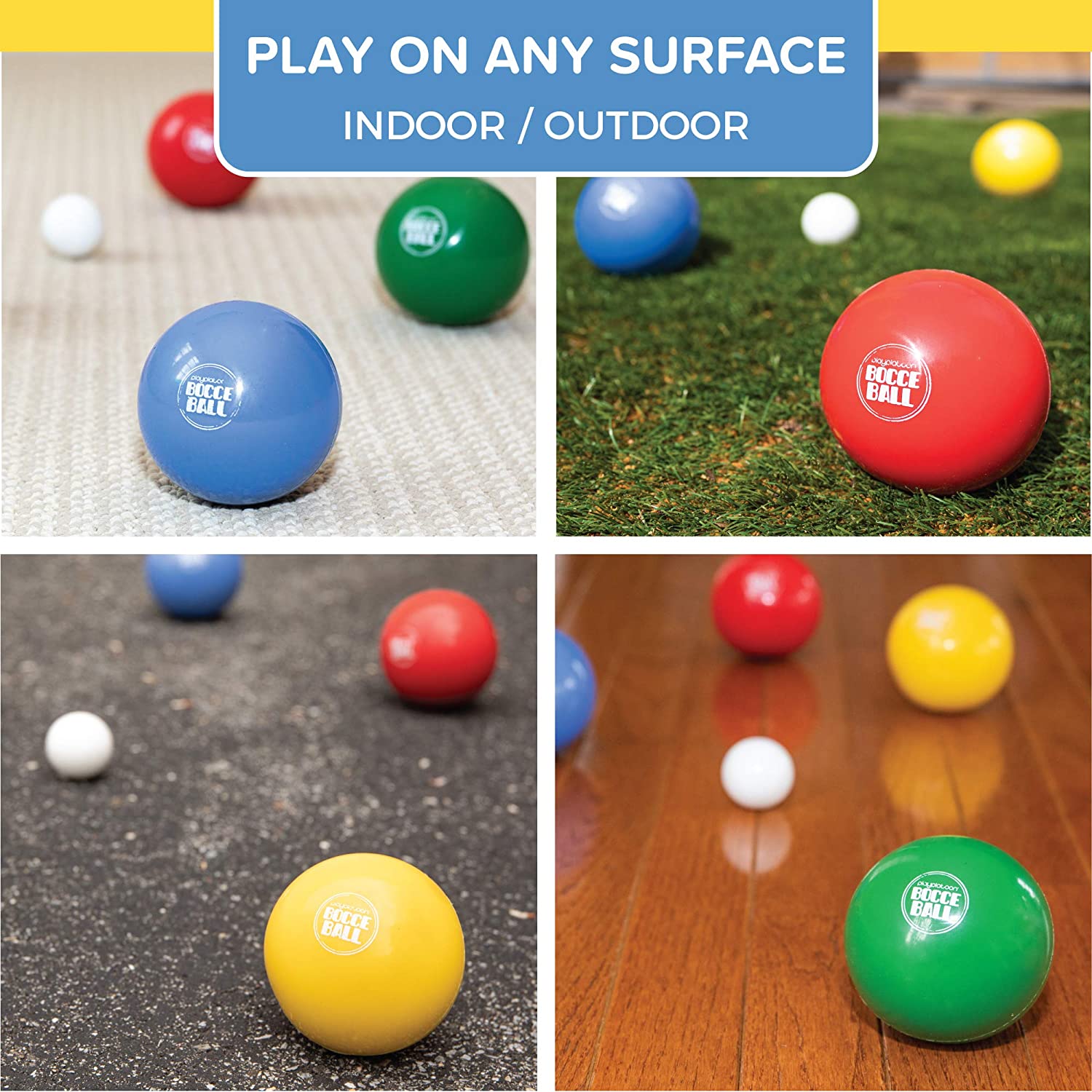Play Platoon Bocce Ball Set with 8 Premium Resin Bocce Balls, Pallino, Carry Bag eBay